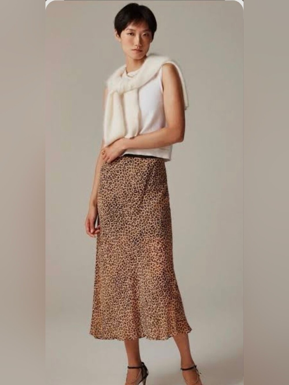J. Crew Gwenyth Slip Skirt Cheetah Sz Small